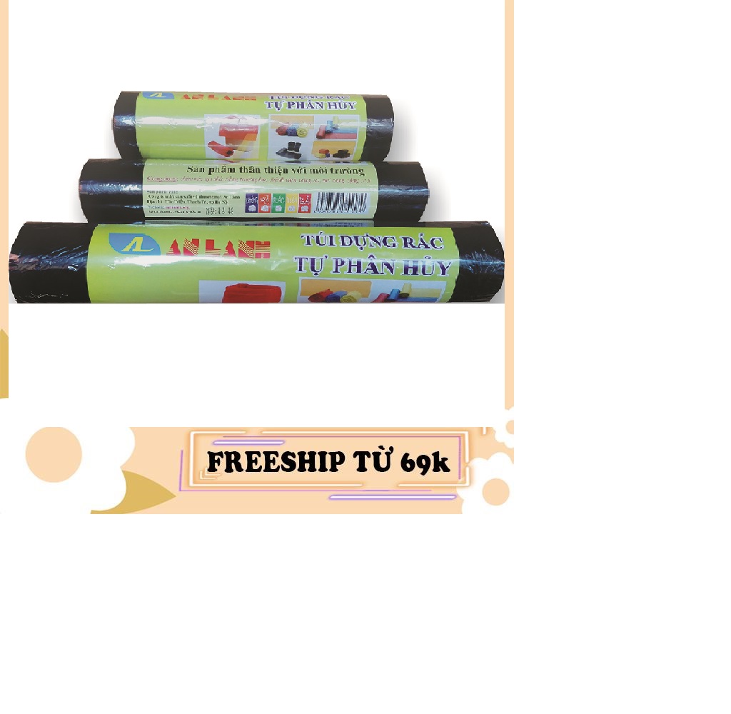 Cuộn túi đựng rác tự phân hủy bảo vệ môi trường An lành kích thước 65cm 85cm *0,9kg, 53cm x 63cm x 0,5kg, 43cm x 53cm x 0,5kg