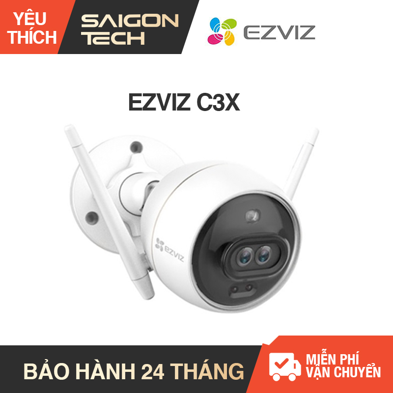 [HCM][NHÀ PHÂN PHỐI] Camera wifi Ezviz C3X 2.0MP 1080P - Có màu ban đêm - Color Night - Camera Wi-Fi ống kính kép với công nghệ AI tích hợp - phát hiện chuyển động thông minh - bảo hành 2 năm - Camera ngoài trời - Saigon Technology