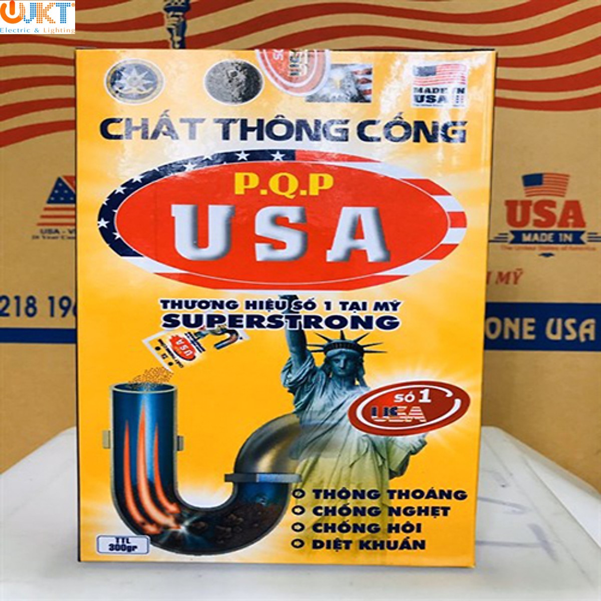 Hộp bột chất thông cống USA số 1 của Mỹ P.Q.P VKT-HC-018-300 (300gr)