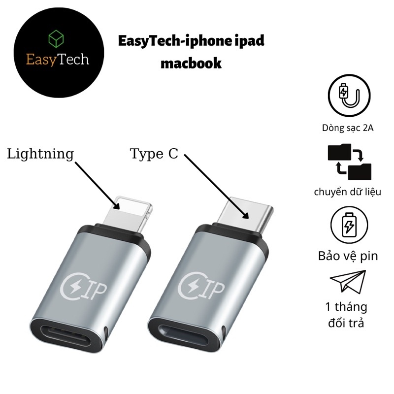 Cổng chuyển type C sang lightning type C to lightning Lightning sang Type C lightning sang Type C