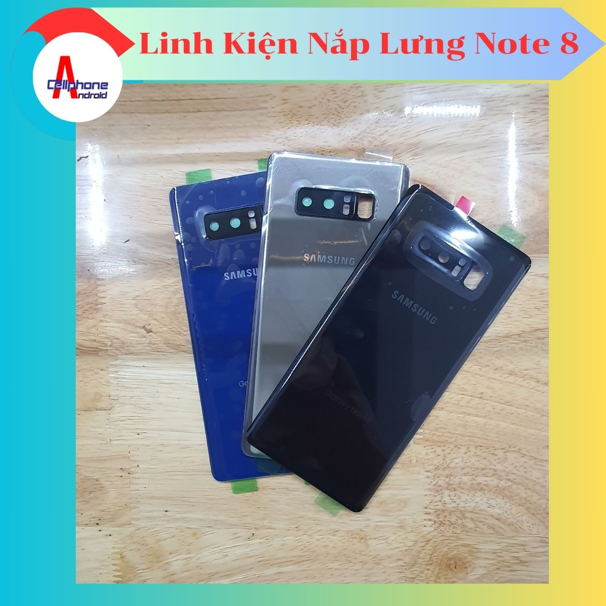 Linh kiện nắp lưng thay cho Samsung Note 8 có kèm kính camera