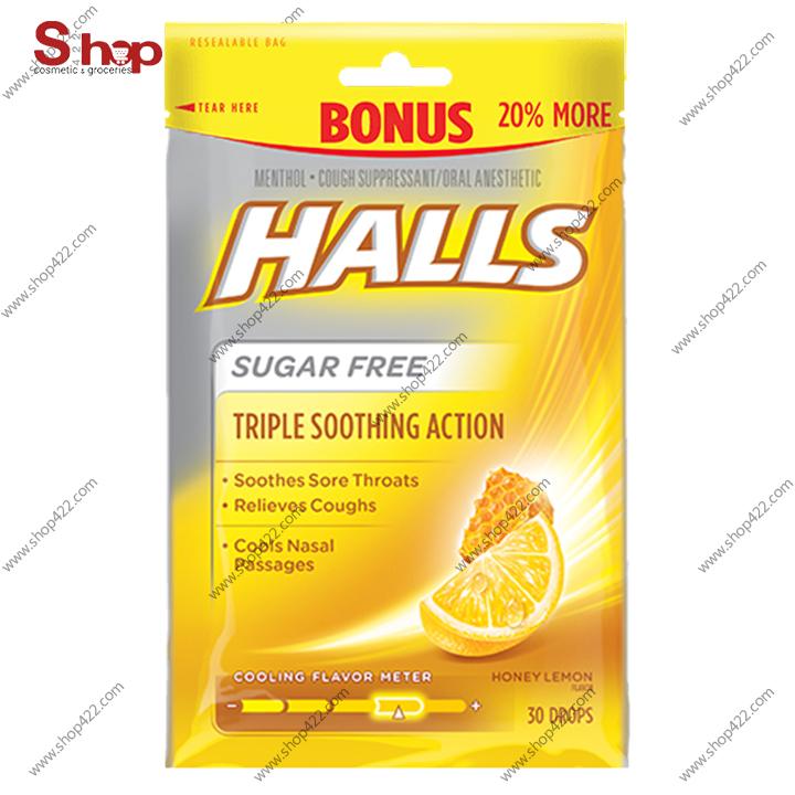 Kẹo ngậm trị ho halls honey lemon 30 viên