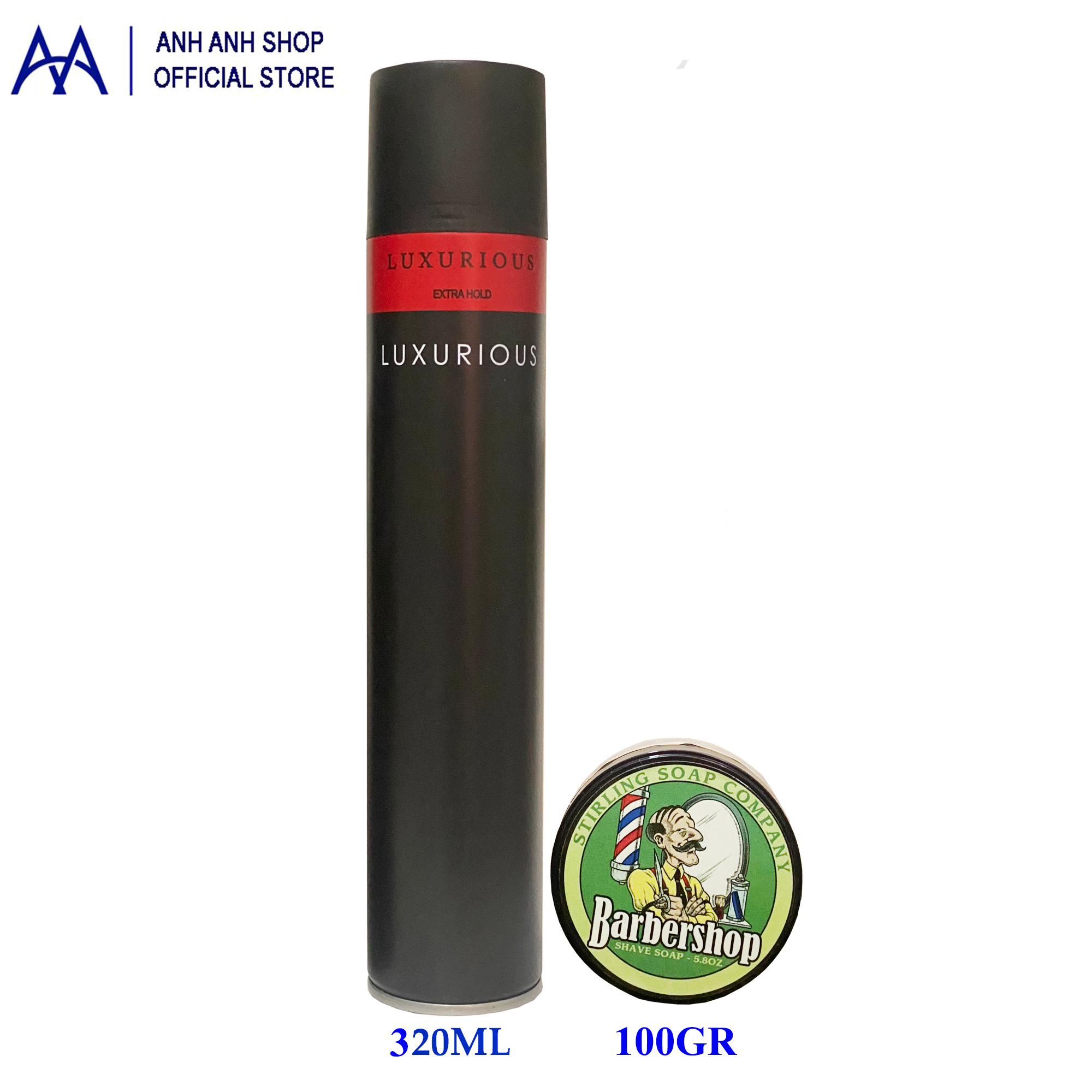 Combo Gôm xịt tóc Luxurious và sáp Barbershop thơm cứng và giữ nếp suốt 24h