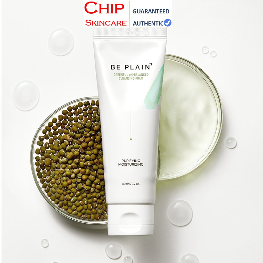 Sữa rửa mặt chiết xuất đậu xanh BEPLAIN Greenful pH-Balanced Cleansing Foam 80ml Hàn Quốc