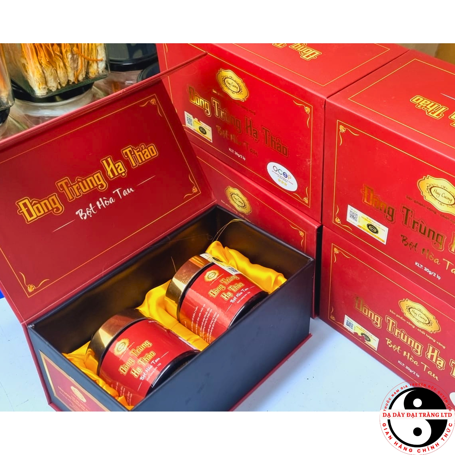 Bột Đông trùng hạ thảo Huy Cương thượng hạng , Đông trùng hạ thảo khô, sấy thăng hoa ngâm rượu, ngâm mật ong, pha trà