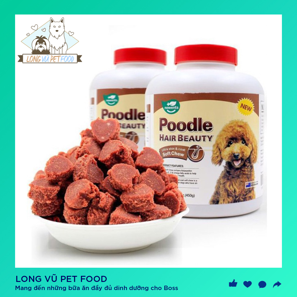 Hộp 300 Viên Poodle Hair Beauty dưỡng Lông Chó Poodle  - Giữ Màu Lông cho chó - Long Vũ Pet Food