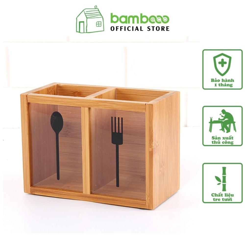 Ống đựng đũa muỗng gỗ bambooo eco ống đũa đựng đũa thìa cao cấp thân thiện môi trường phong cách Nhật Bản