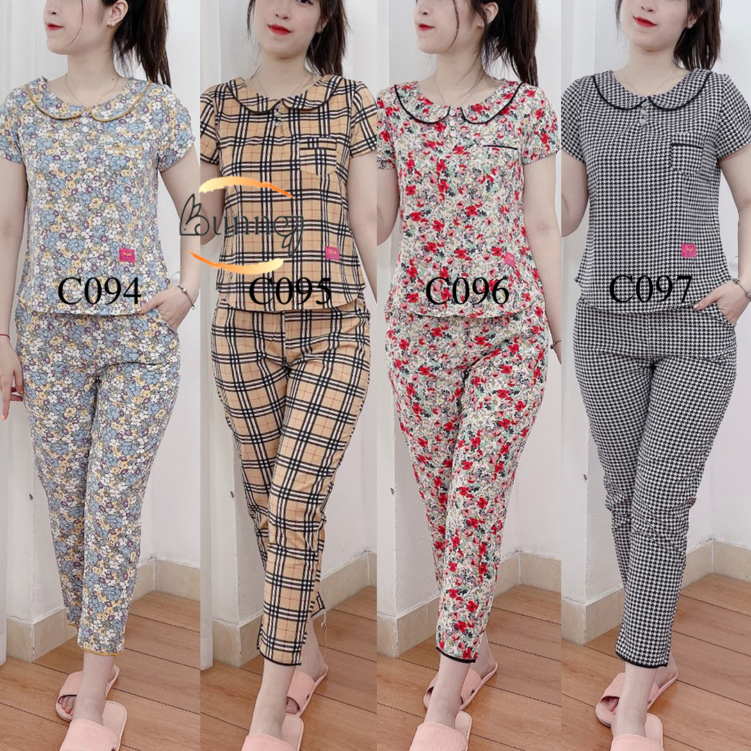 Đồ bộ mặc nhà, đồ ngủ đồ mặc đi chơi vải mềm mịn mát họa tiết xinh