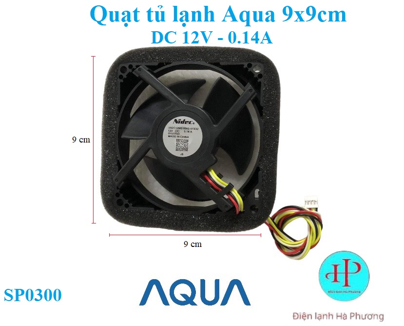 Quạt tủ lạnh aqua - quạt tản nhiệt tủ lạnh aqua 9x9 cm- mới hãng - f120