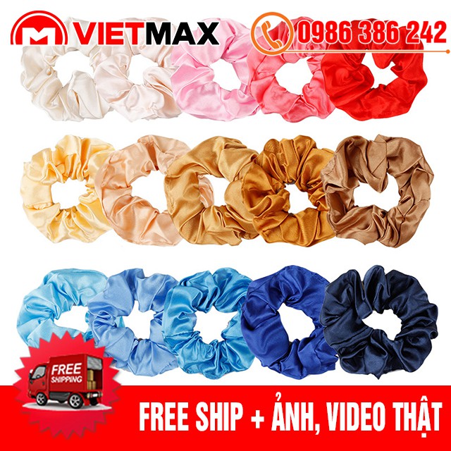 🎁 dây cột tóc scunchies vải phi bóng - buộc tóc thời trang hàn quốc