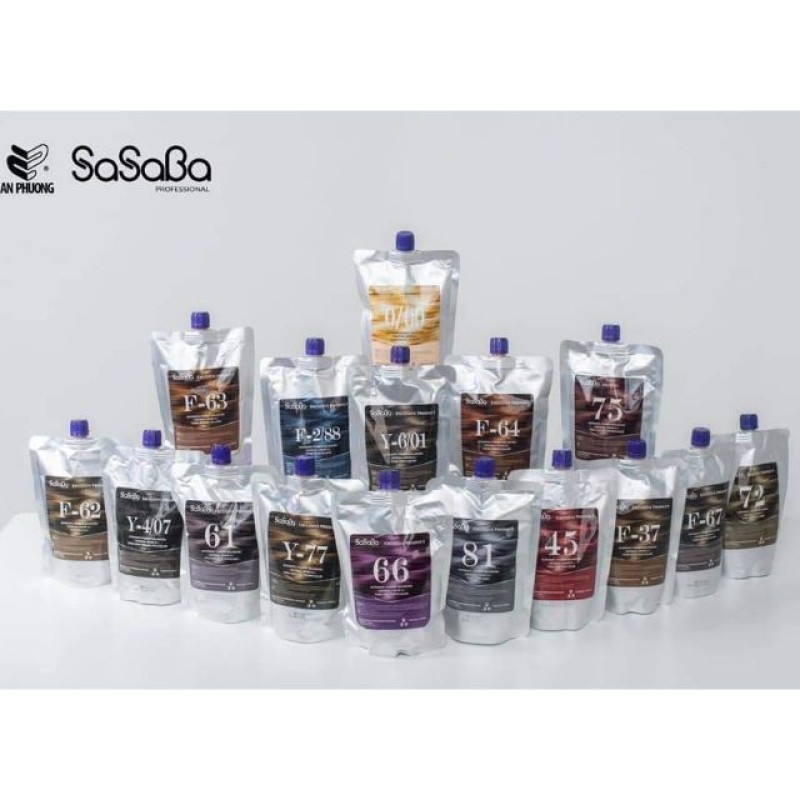 [HÀNG CHÍNH HÃNG] THUỐC NHUỘM PHỦ BẠC SASABA TỰU CÂN BẰNG NHIỀU KHÚC MÀU TÚI 450ML