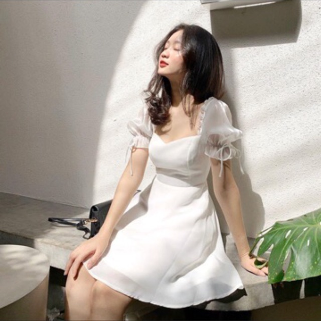 Váy trắng công chúa ngắn tay - váy tiểu thư hàn quốc (hình thật shop tự chụp), đường may tỉ mỉ, chắc chắn, kiểu dáng thời trang, đa dạng sản phẩm, cam kết hàng như hình