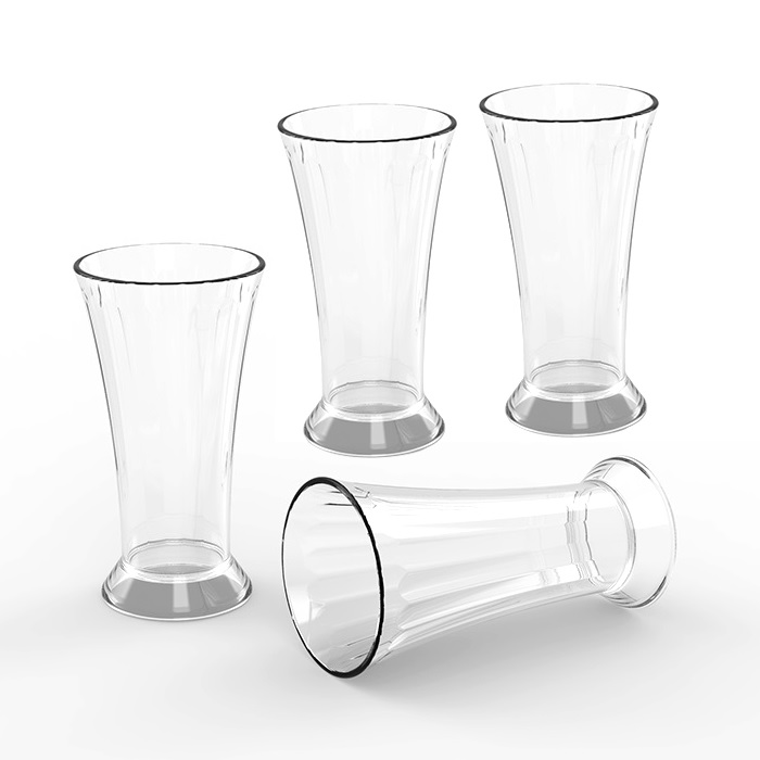 Bộ 4 ly cao sọc nhựa DUY TÂN 314ml (Ø 8,2 x 15 cm) - 13580