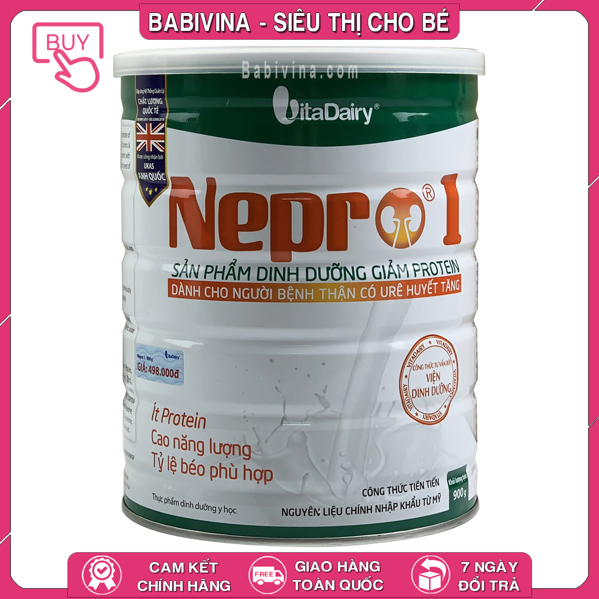 [LẺ GIÁ SỈ] Sữa Nepro 1 900g  | Dinh Dưỡng Cho Bệnh Nhân Suy Thận | Mua Sữa Thận Nepro, Chính Hãng Vitadairy, Date Mới, Giá Tốt Tại Babivina