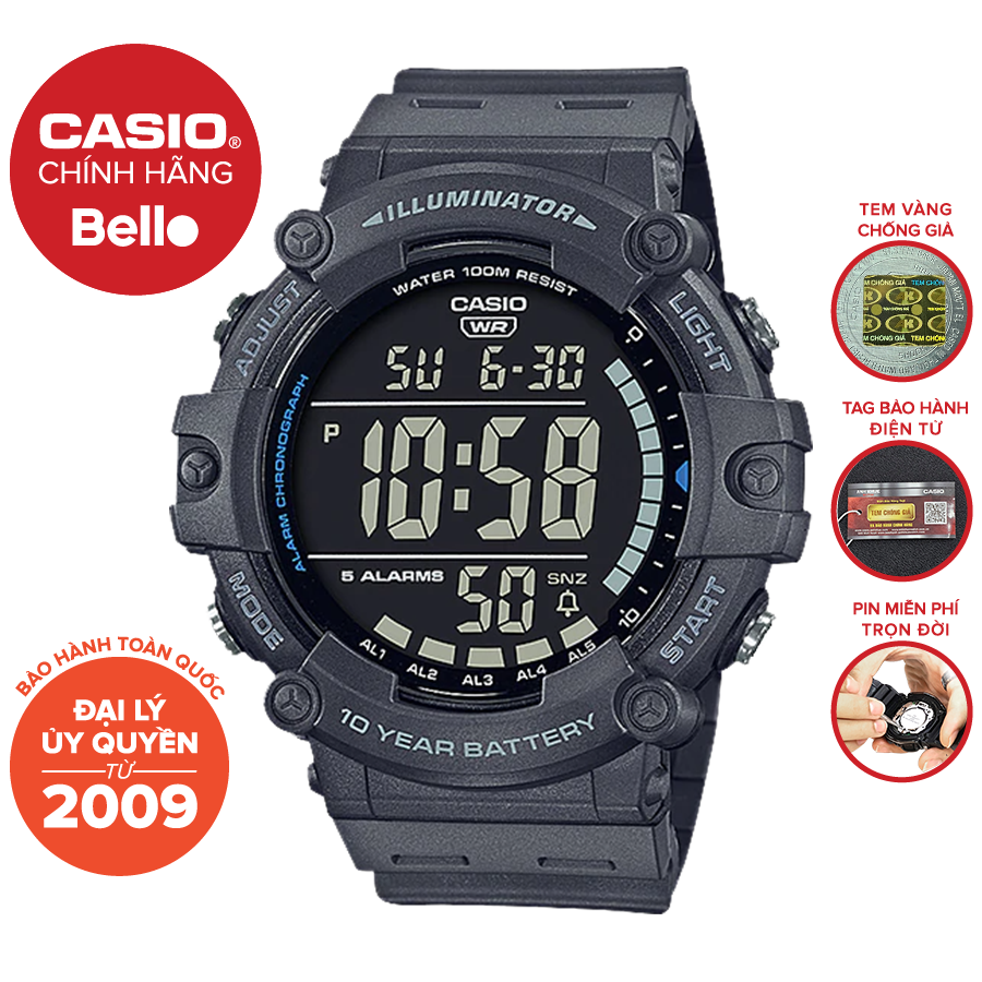 Đồng hồ Nam dây nhựa Casio AE-1500WH-8BVDF chính hãng bảo hành 1 năm Pin trọn đời