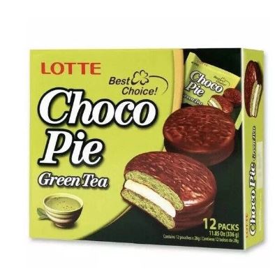 [HCM]Bánh CHOCOPIE Lotte Hàn Quốc Vị Trà Xanh hộp 336g