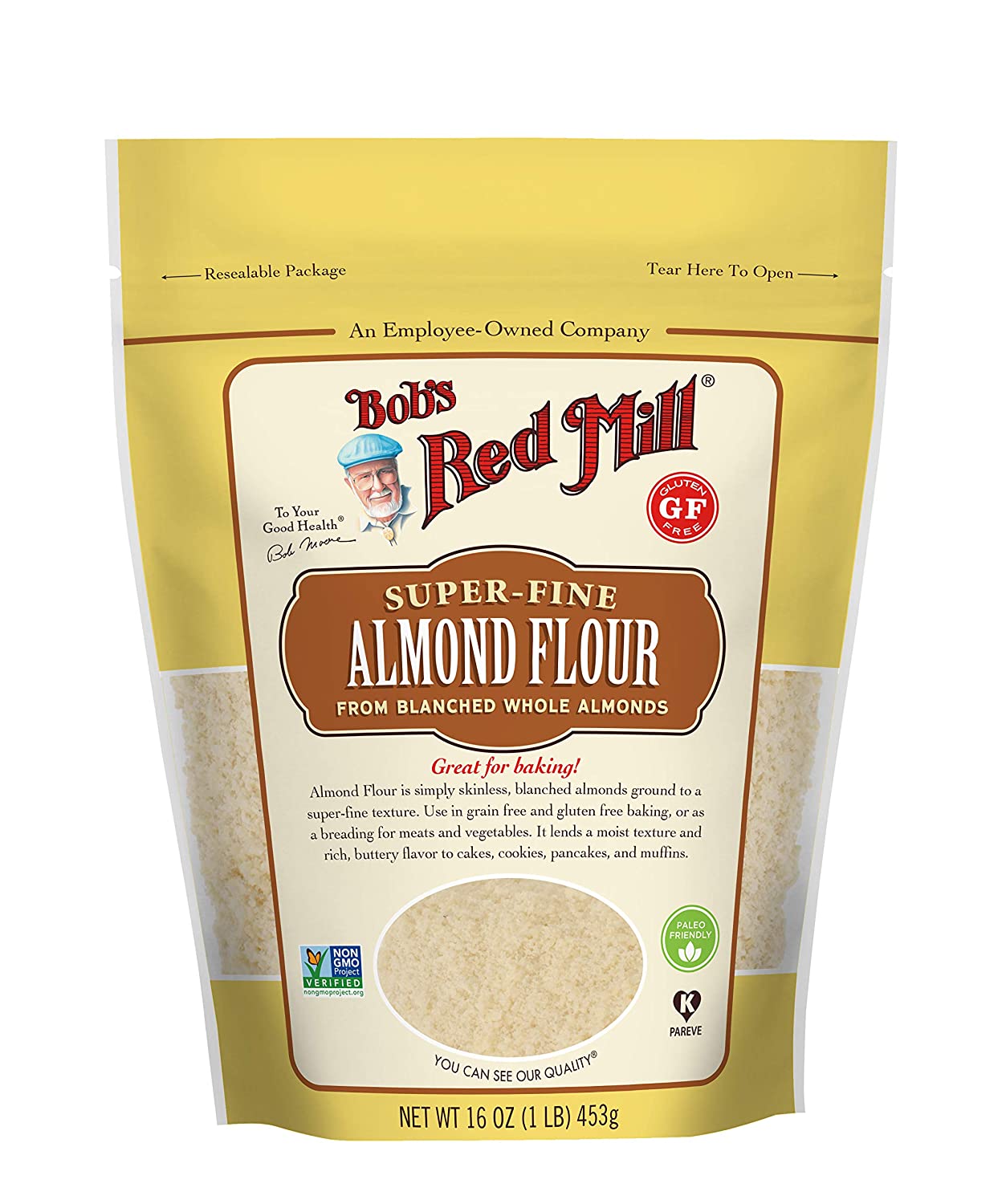 BỘT HẠNH NHÂN LÀM BÁNH ĂN KIÊNG PALEO Gluten-Free, Non-GMO Bob's Red Mill, Super Fine Almond Flour, 453g (16oz)