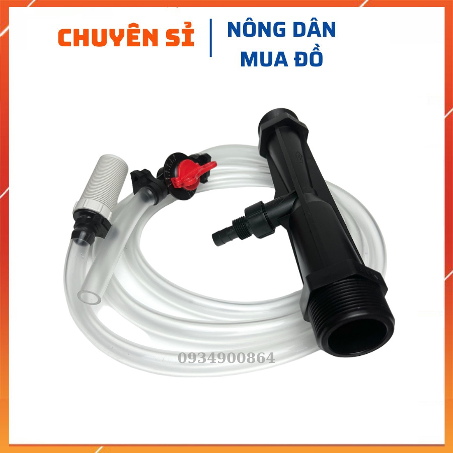 [HCM]Bộ châm phân Venturi Ren 34 Kèm Dây Hút Có Van Điều Chỉnh Thiết bị châm bón phân tự động
