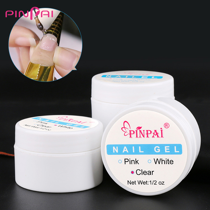 PINPAI 15ml Extension Nail UV Gel Clear White Builder Gel Nail Acrylic Gel