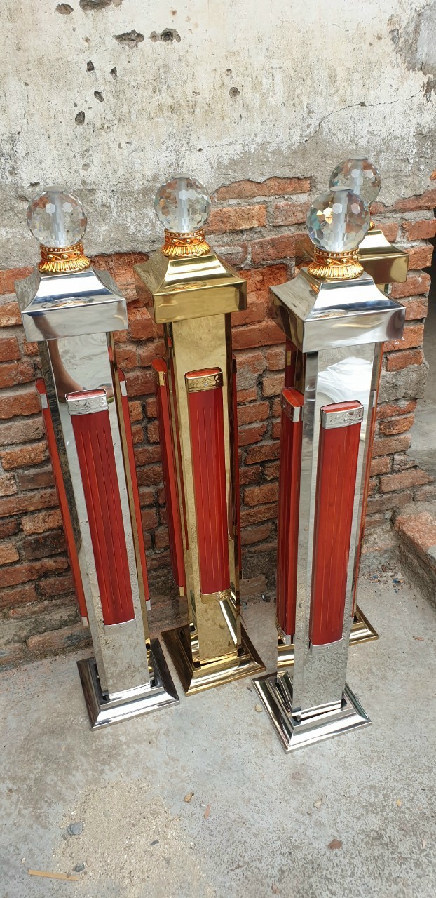 Trụ cái chân đầu inox quả thủy tinh