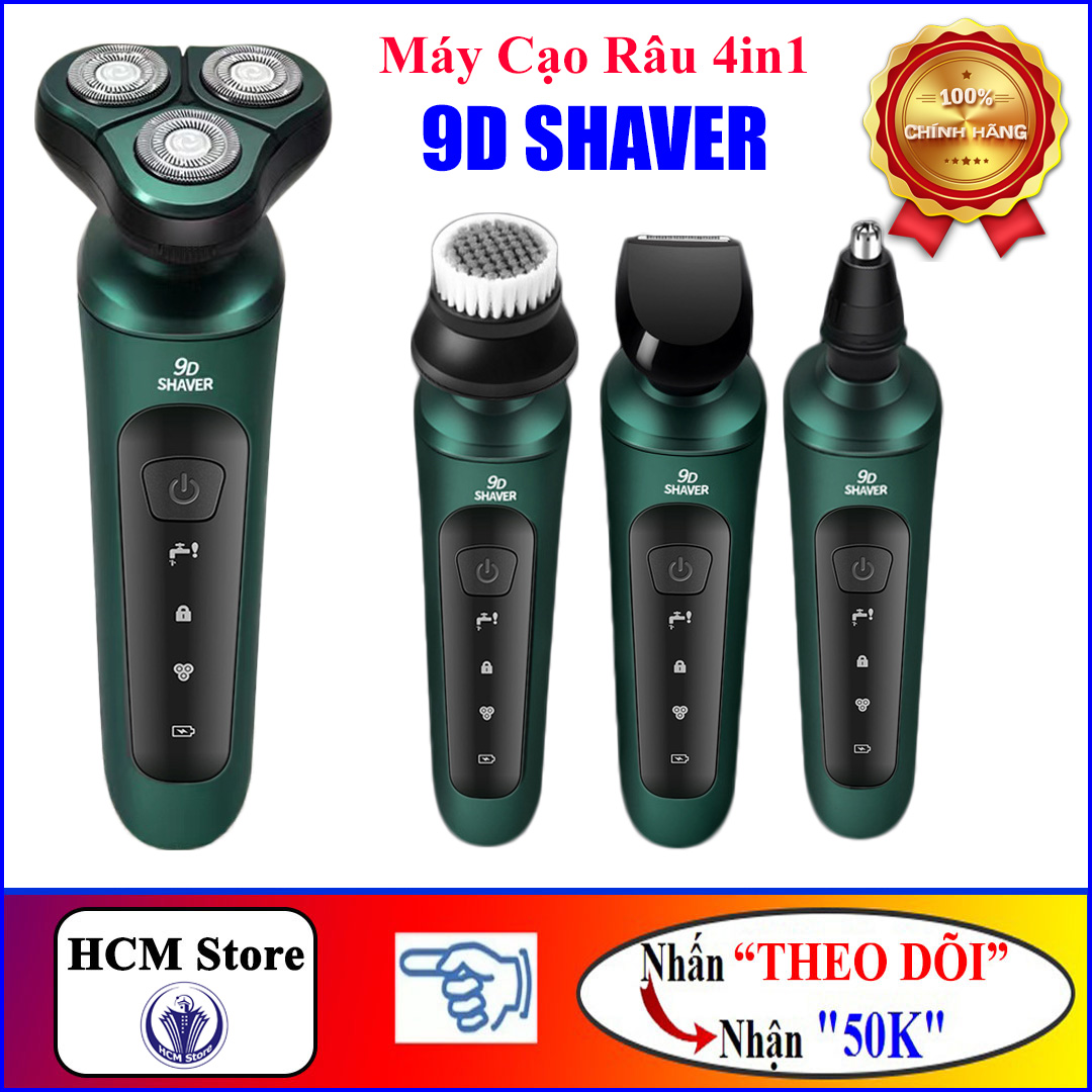 Máy cạo râu 9d shaver - máy cạo râu 4 trong 1 hàng nhập cao cấp, bảo hành lỗi 1 đổi 1