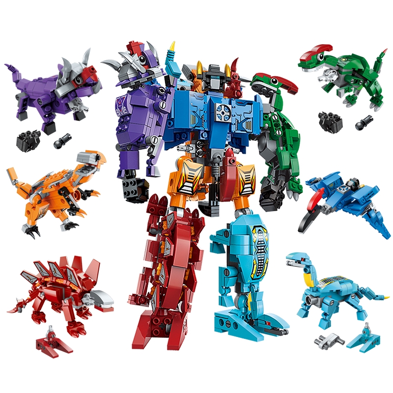 đồ chơi thông minh Xếp hình Lego đồ chơi mô hình siêu nhân robot từ khủng long trí tuệ 6 trong 1