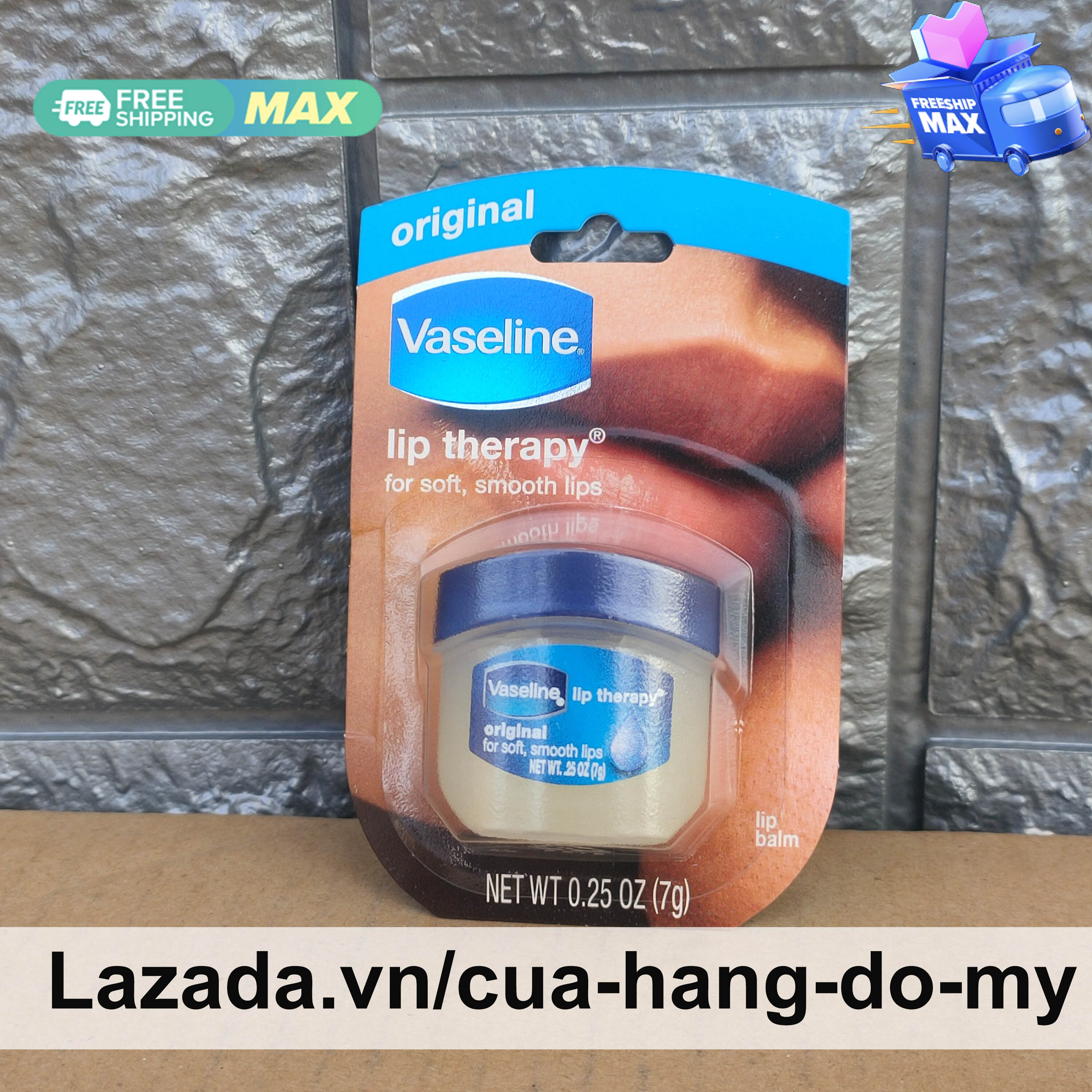Son Dưỡng Môi Vaseline Lip Therapy Orginal 7g Xanh - Không mùi - Shop Hong1008