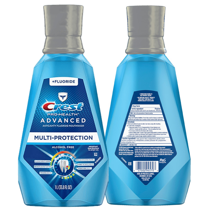 Nước Súc Miệng Crest 3D Pro Health Advantage Stronger Teeth For A Healthier Mouth With Extra Deep Clean 1L