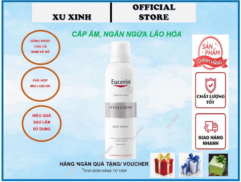 Xịt Khoáng Dưỡng Ẩm và giảm nếp nhăn Eucerin Hyaluron Mist Spray