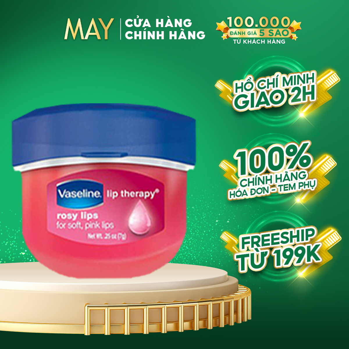 Sáp Son dưỡng môi Vaseline Lip Therapy Rosy Lips 7g
