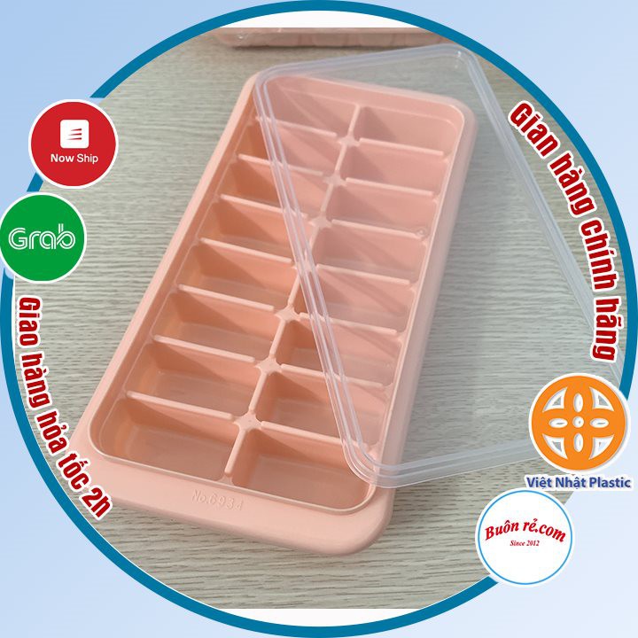 Khay đá, khuôn thạch 16 viên có nắp Việt Nhật - Khay chia đồ ăn dặm cho bé