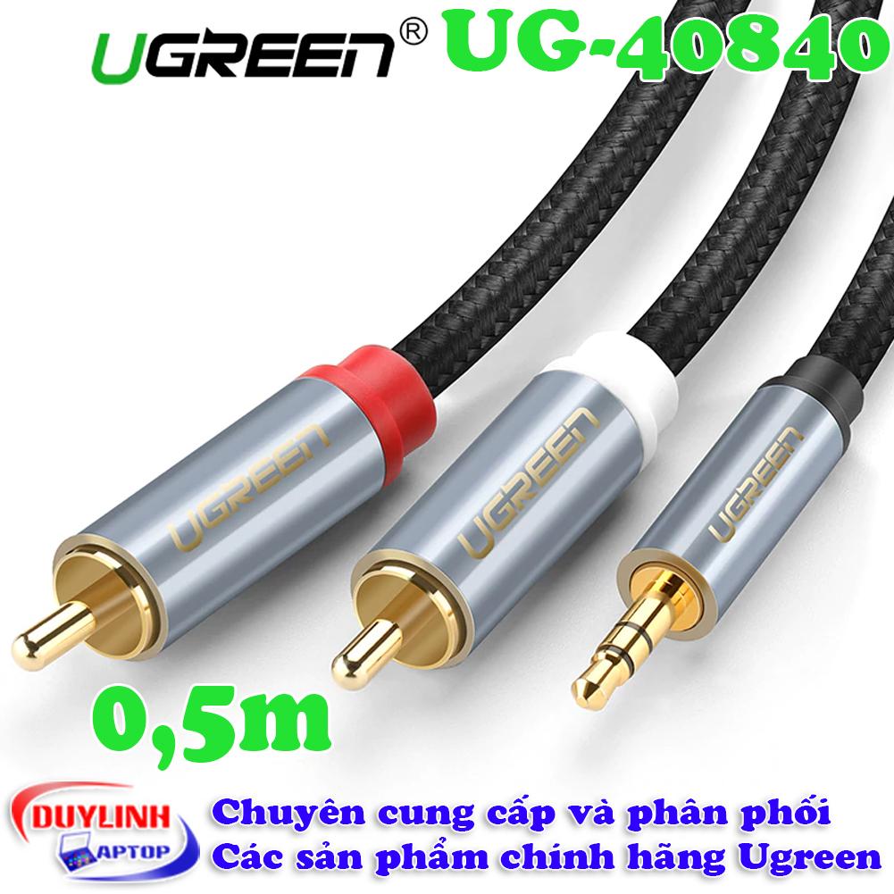 Dây Loa 3.5mm to AV hoa sen (RCA) dây dù  vỏ nhôm Ugreen