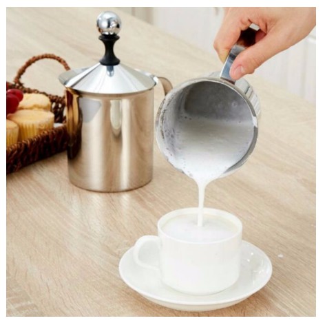Ca Đánh Sữa Lạnh Latte 400Ml - 800Ml (Ca Sục Sữa Lạnh Inox Làm Cà Phê Bọt)