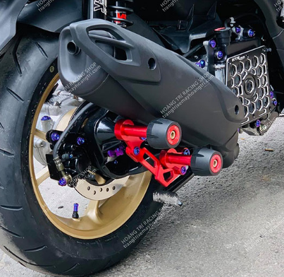 Chống đổ bô rz racing cho nvx 125/155 vàng đỏ xanh - gù chống ngã pô nvx 125 155 cnc