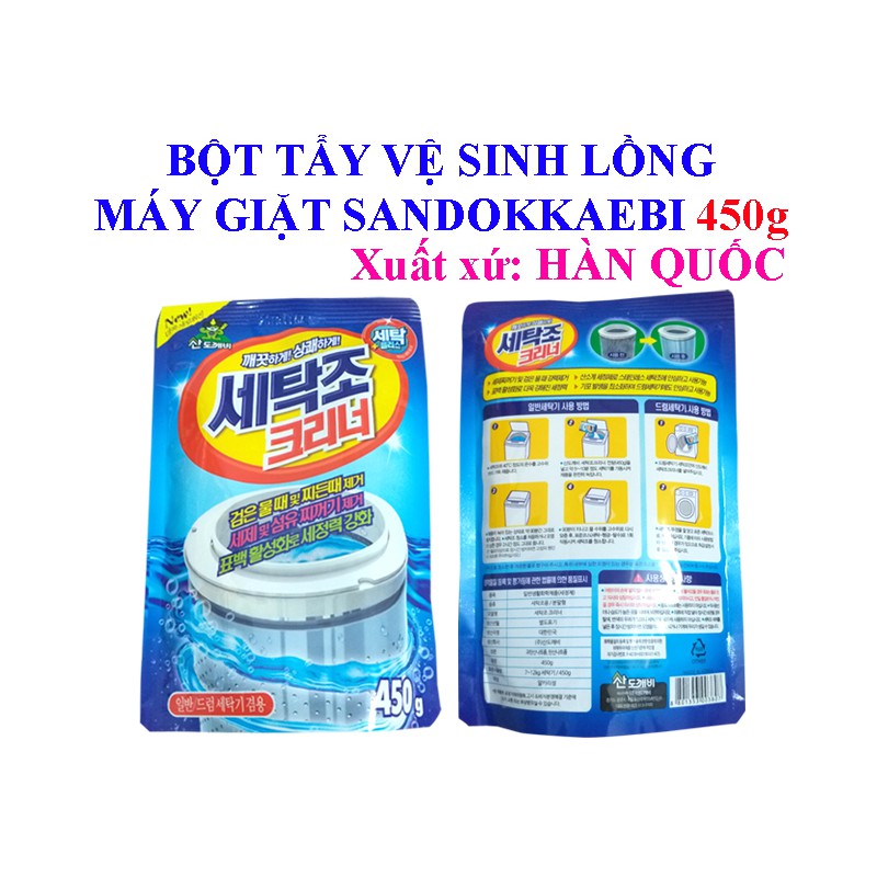 Bột tẩy lồng giặt Hàn Quốc vệ sinh máy giặt gói 450gr
