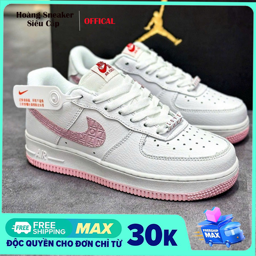 Giày Thể Thao Nữ AF1 Pink Love Trắng Hồng Giày Thể Thao Sneaker Air Force 1 Low Valentine Day Ver2 2023