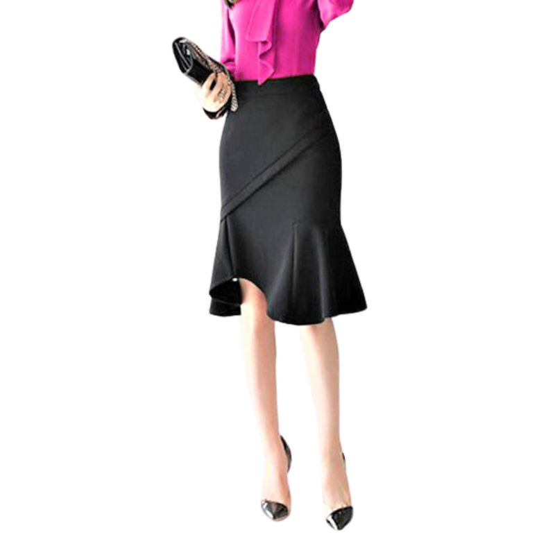Chân váy đuôi cá Váy nữ phong cách sang trọng chất liệu vải nhập có độ co giản -MS09 VannhShop
