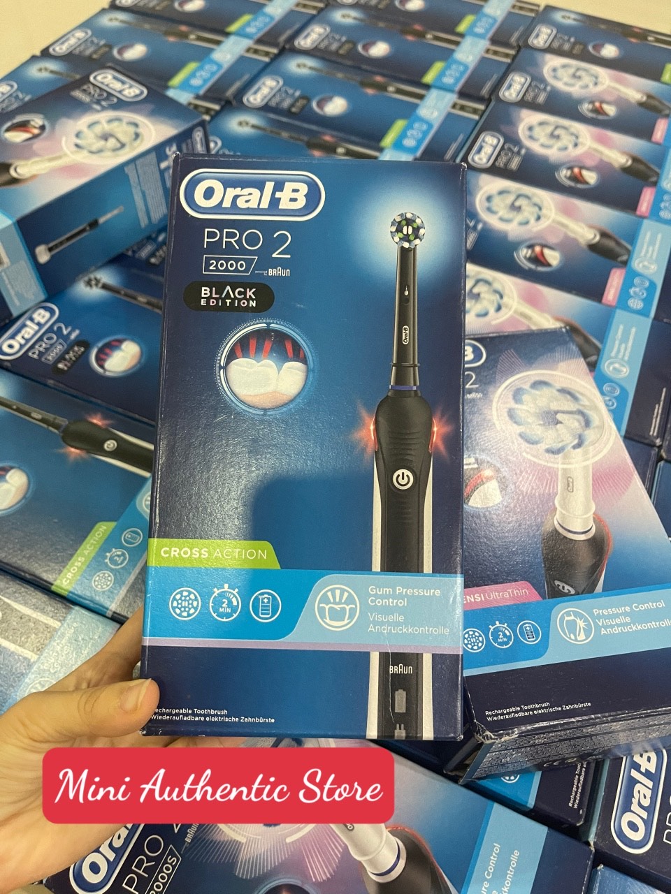 Bàn chải oral b pro2 2000 made in germany hộp ngoài hơi bẹp