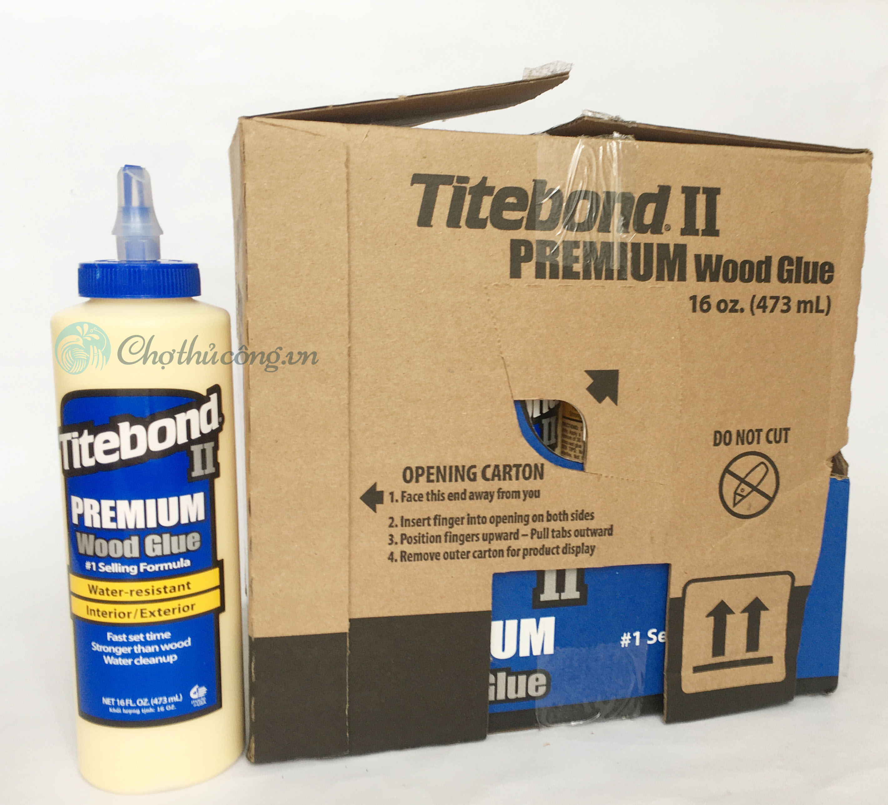 Keo dán gỗ 473ml - Keo Titebond II Premium Wood Glue - Nhãn xanh