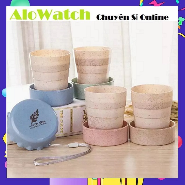 Ly cốc uống nước lúa mạch gấp gọn xếp gọn tiện dụng dung tích 130ml - ly gấp gọn lúa mạch du lịch
