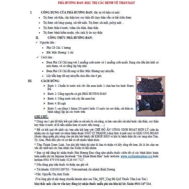 Phá Hương Đan - Bổ thận dương. SET 12 gói nhỏ. 12 lần uống