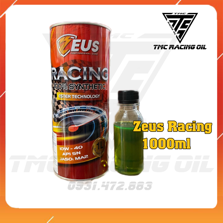 Nhớt Zeus Racing (1100ml) 10w40 Ester MA2 Full Tổng Hợp