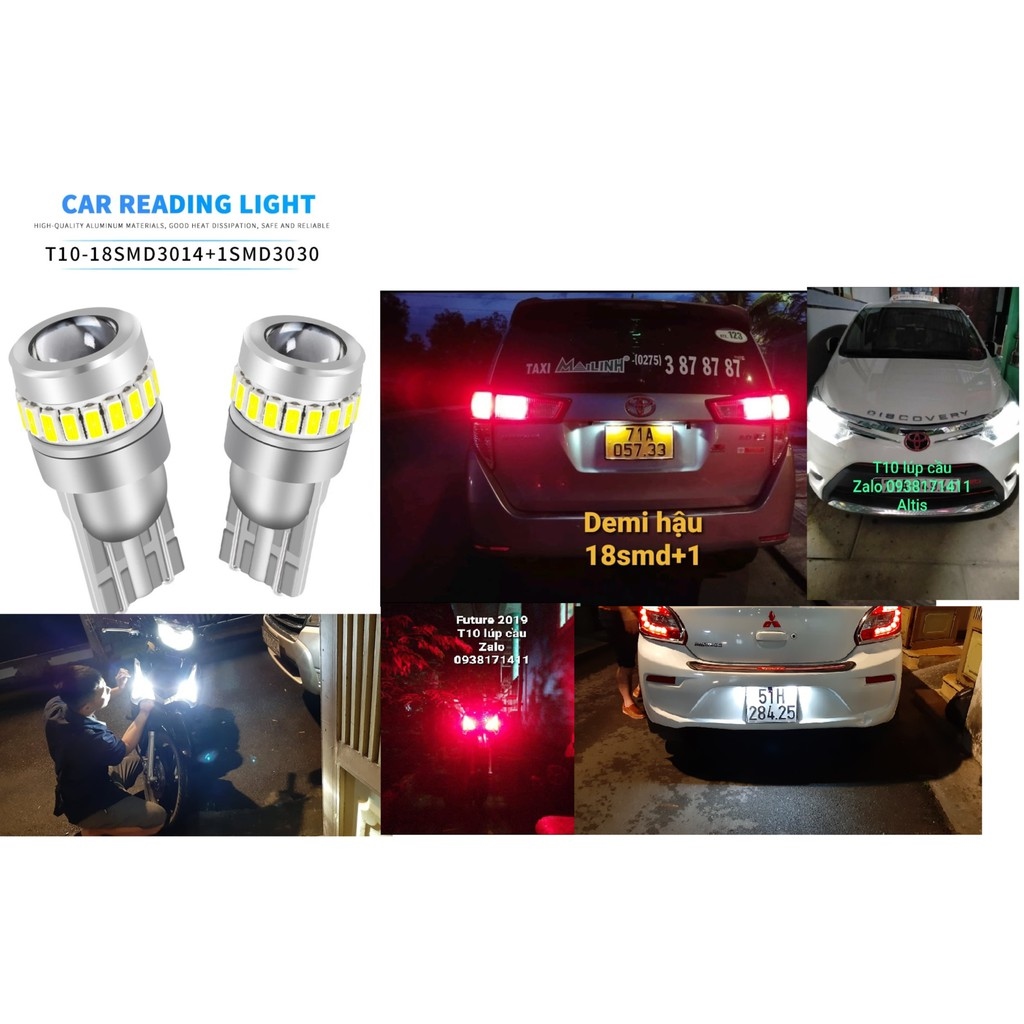 [Mã LIFEXANH03 giảm 10 đơn 500K] Đèn led T10 lúp cầu tăng sáng led xi nhan Demi biển số cho xe máy và ô tô