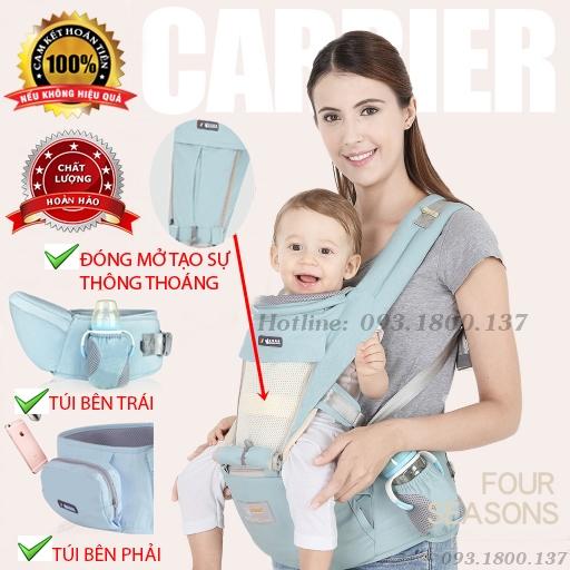Địu trẻ em budoumama hàng xuất châu âu - có ghế chống gù địu ngồi cho bé địu em bé địu cao cấp địu đa năng