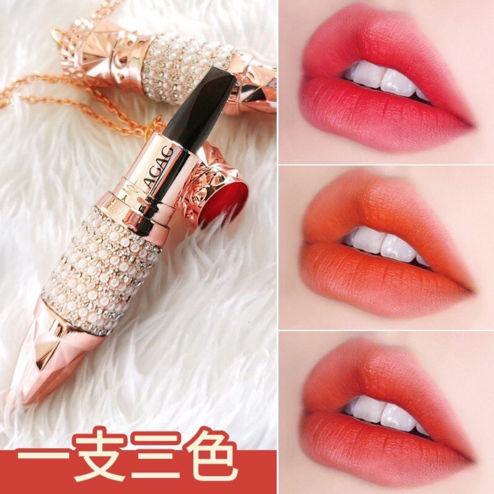 Son kim cương 3màu agag dưỡng ẩm siêu lì