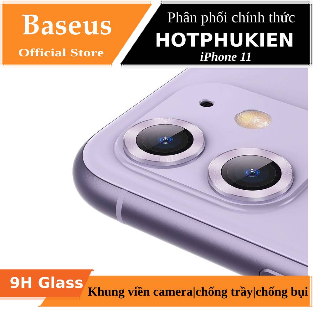 [HCM]Bộ ốp viền kim loại tích hợp cường lực chống trầy Camera cho iPhone 11 hiệu Baseus Alloy Protection Ring Lens Film (độ cứng 9H chống trầy chống chụi & vân tay bảo vệ toàn diện mỏng 0.4mm)  - Phân phối bởi Hotphukien