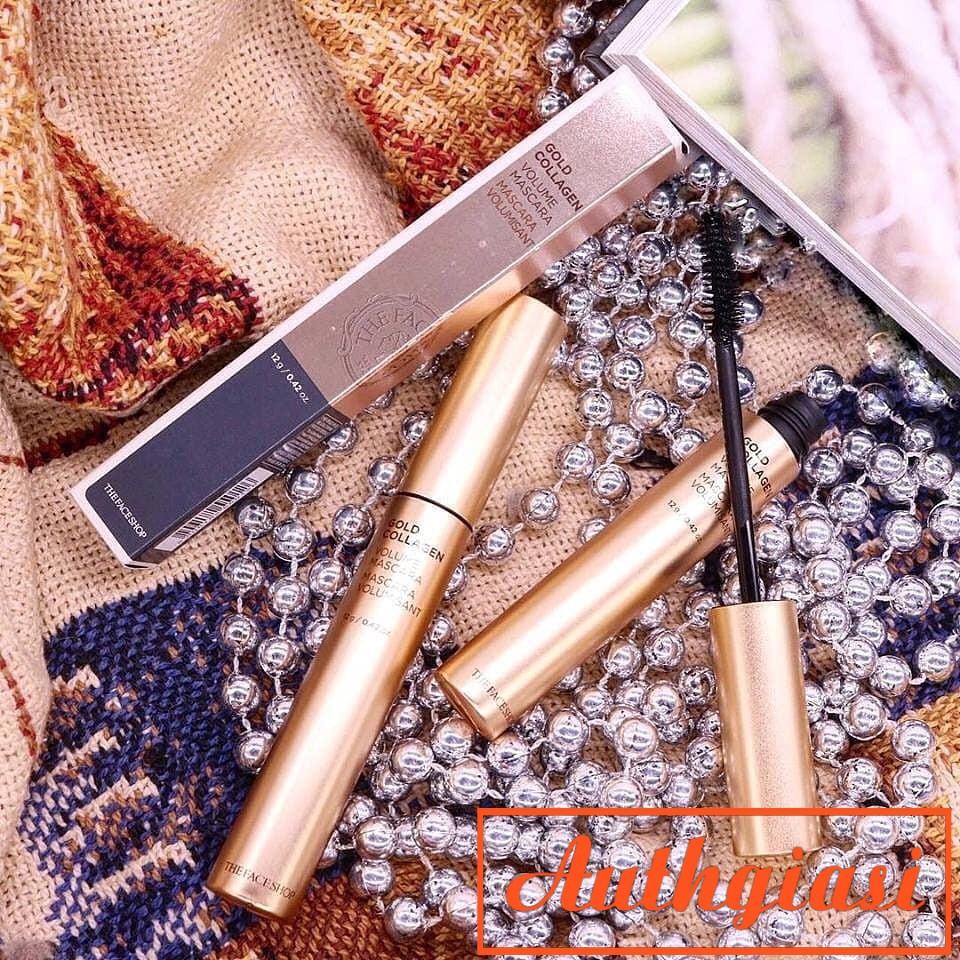 [HCM]Mascara dưỡng mi Collagen the face shop Hàn Quốc mascara Hàn Quốc mascara the face shop COMBO 10 Mascara kiêm dưỡng mi dày mi Gold Collagen chống trôi