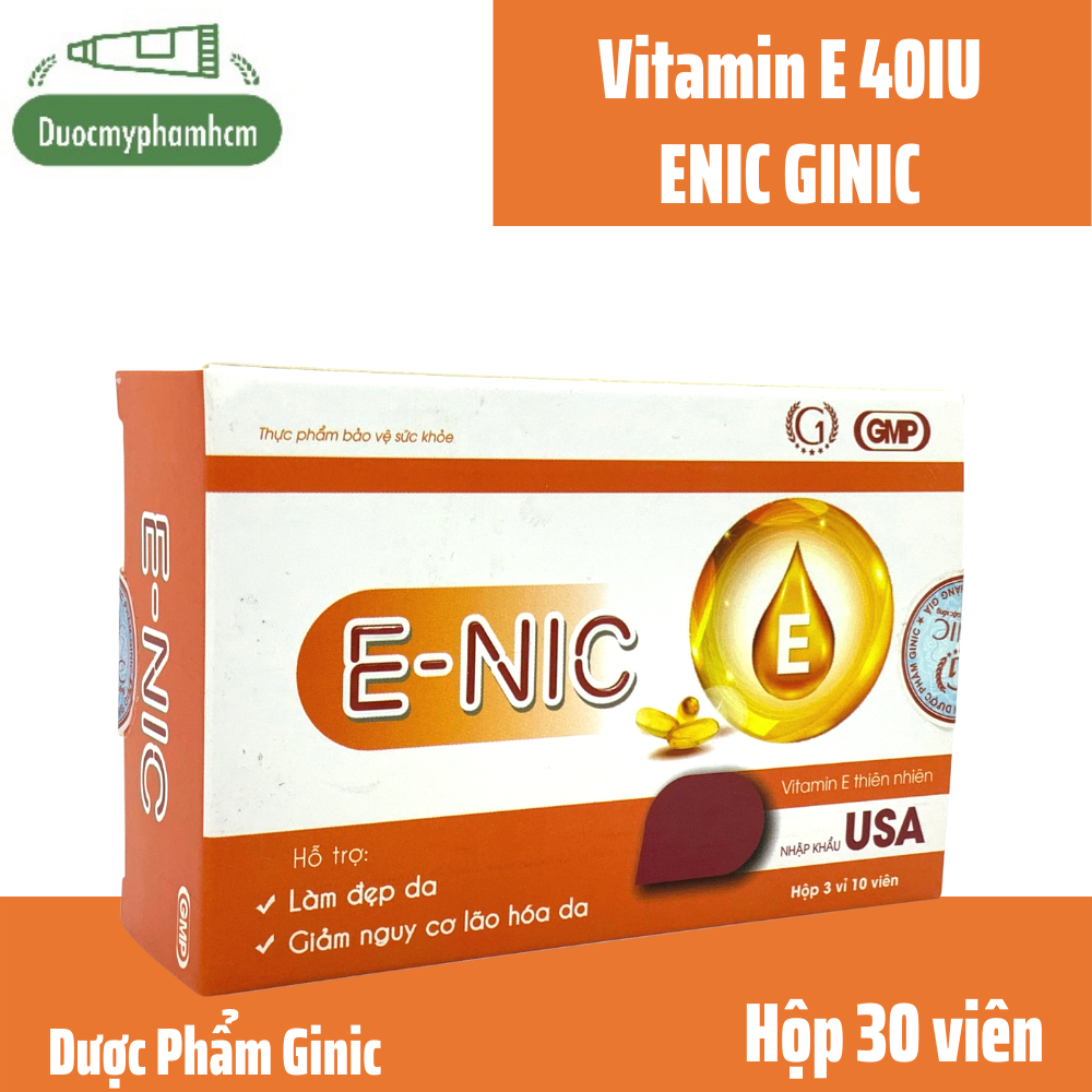 Vitamin e 4000mcg bổ sung tinh dầu hoa anh thảo 20mg/ viên e-nic , nguyên liệu nhập khẩu. hộp 30 viên