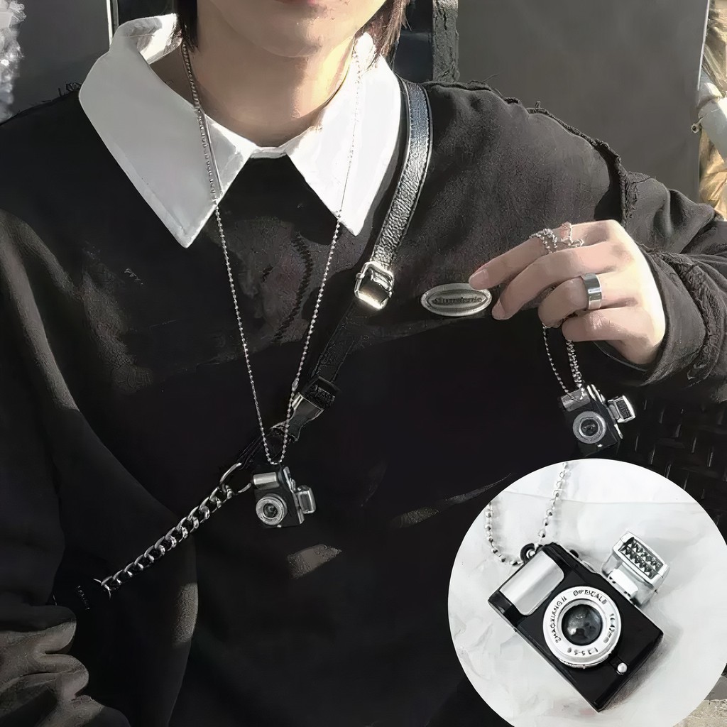Dây chuyền máy ảnh mini phát sáng trong bộ sưu tập dây chuyền unisex cho cả nam và nữ