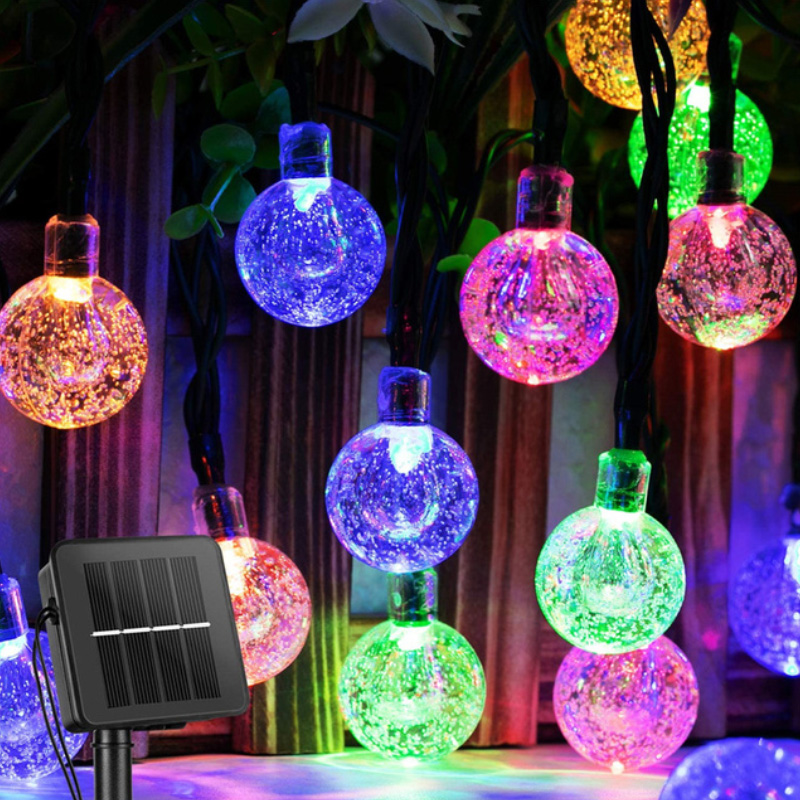 20/50/100 led garden led đèn dây năng lượng mặt trời bong bóng quả cầu pha lê quả cầu cổ tích dây đèn led chống nước bóng đèn tròn cherry ball pha lê decor trang trí phòng ngủ noel lễ tết